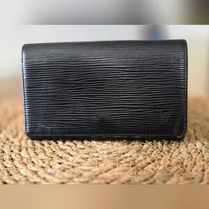 Louis Vuitton Black Epi Leather Porte-Monnaie Tresor Wallet